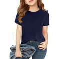 thumbnail image 2 of Meichang 2 Pack Summer T Shirts for Toddler Kids Boys Girls Short Sleeve Loose Fit Tops Casual Crew Neck Little Girls Shirt Basic Tees Navy 5 Years, 2 of 6