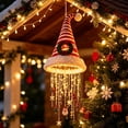 thumbnail image 4 of Lighted Santa Hat Hanging Chandelier,Fabric Christmas Hat‑Shaped Hanging Decor With Warm LED String Lights For Porch Entryway Ceiling Covered Outdoor Holiday Display.B, 4 of 6