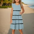 thumbnail image 6 of Ashirexll Toddler Girl Dress, Girls Summer Dresses, Toddler Girls Dress Summer Ruffle Sleeve Striped Printed Sundress for Kids 4-14T, 6 of 7