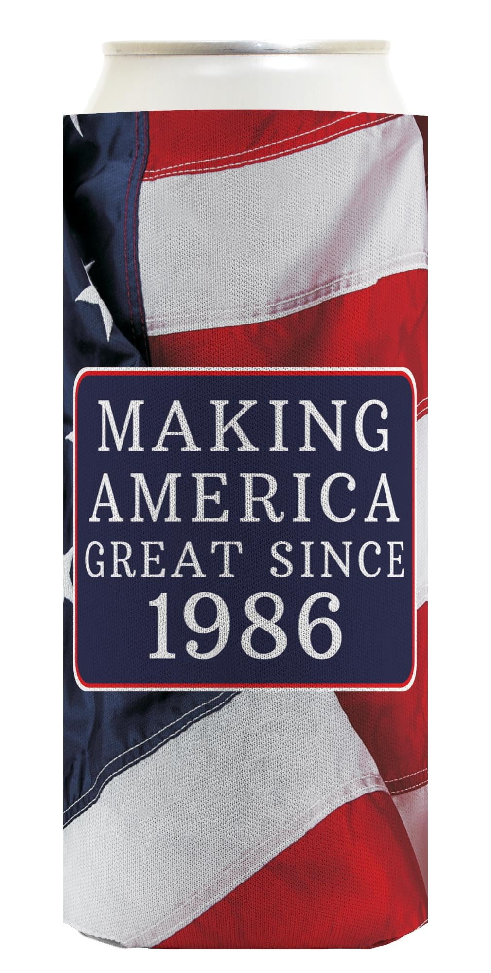 40th Birthday Coolie Making America Great Since 1986 12-Pack Ultra Slim Can Thermocoolers