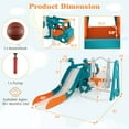 thumbnail image 3 of Costway 5-in-1 Toddler Slide Set with Basketball Hoop and Swing Baby Slide Playset Indoor, 3 of 10