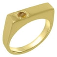 thumbnail image 1 of LBG British Made 9k Yellow Gold Natural Citrine Mens Band Ring - 33 size options - Size 5, 1 of 6