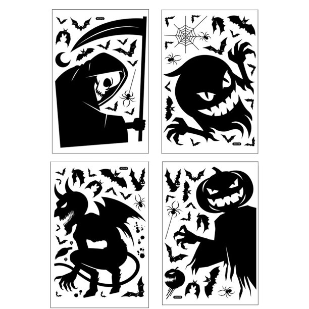 BESTHUA Halloween Window Clings Halloween Decorations Silhouette PVC