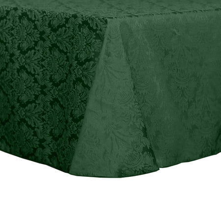 

Ultimate Textile (5 Pack) Damask Saxony 72 x 120-Inch Oval Tablecloth - Home Dining Collection - Scroll Jacquard Design Hunter Green