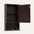 thumbnail image 2 of RONG-3 Bathroom Wall Cabinet, Bathroom Cabinet Wall Mounted with Single Shutter Door and Adjustable Shelf, Small Medicine Cabinet for Living Room, Kitchen or Entryway,Brown, 2 of 8
