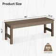 thumbnail image 2 of 48" HDPE Outdoor Bench, All-Weather & Fade-Resistant 2-Person Garden Bench, Low Maintenance Patio Bench for Garden, Porch & Patio,Brown, 2 of 6