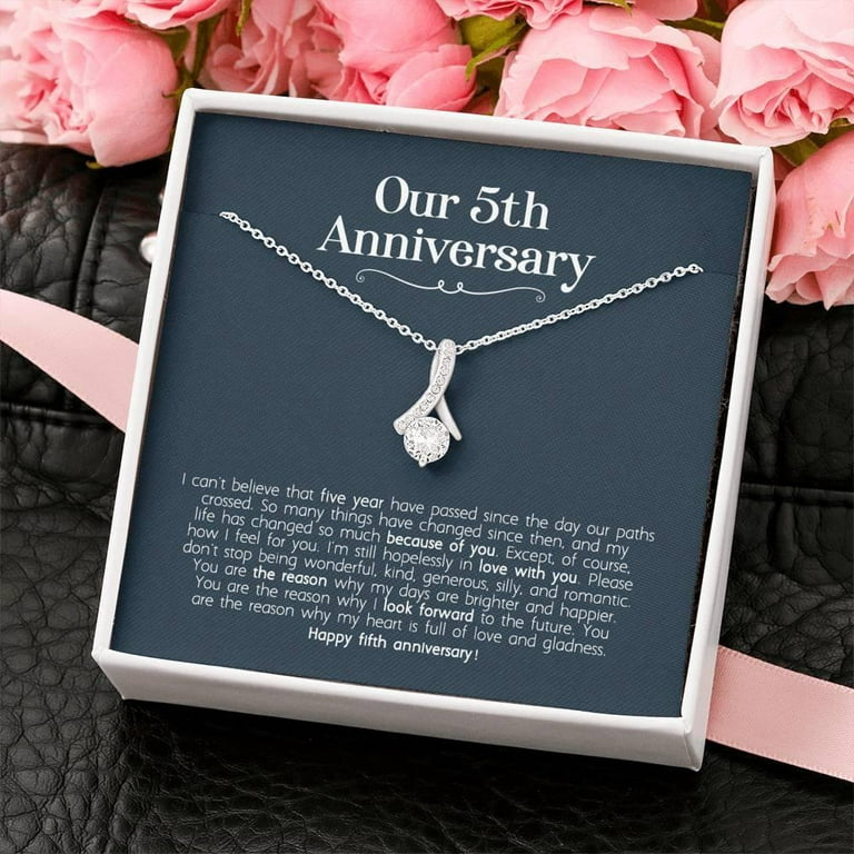 Fifth Anniversary Jewelry to Wife, Girlfriend, Wedding Anniversary Gifts, Best Women Gift, Women's, Size: One size, Grey Type