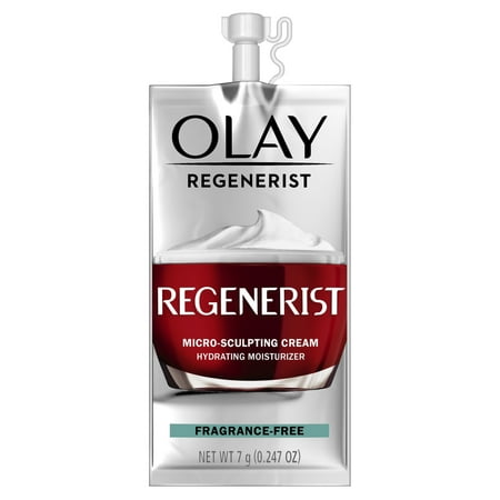 Olay Regenerist Micro-Sculpting Cream Face Moisturizer, Fragrance-Free, Trial Size .247 oz