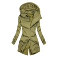 thumbnail image 2 of Women Plus Size Jacket Open Front Hooded Coat Winter Warm Zipper Pockets Slim Fit Casual Outerwear, 2 of 4