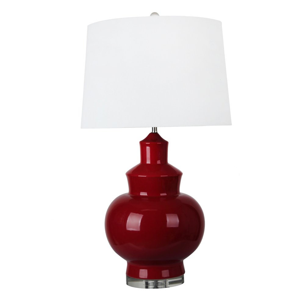 CERAMIC 33" TABLE LAMP, RED