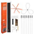 thumbnail image 1 of VEVOR Chimney Sweep Kit, 23 ft Maximum Extendable Length Chimney Brush, Chimney Cleaner Sweeper with Dual Brush Heads, Brush & Goggles, Fireplace Cleaning Tool for Square, 1 of 9