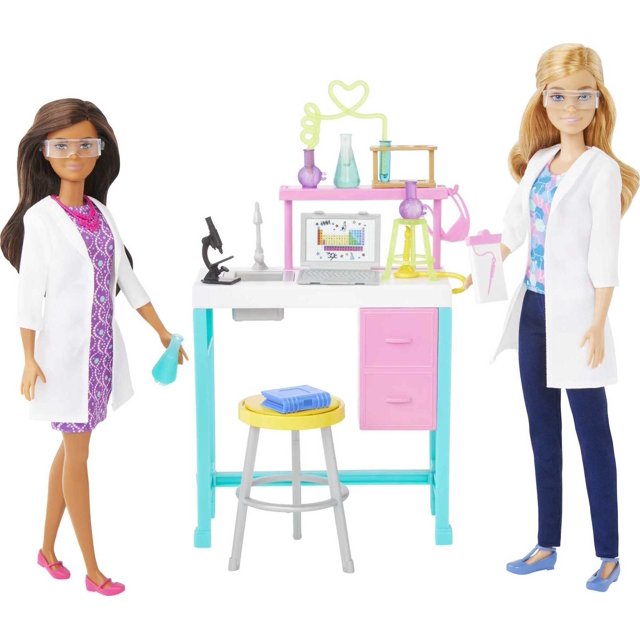 Barbie Science Lab Playset with 2 Dolls, Lab Bench and 10+ Accessories