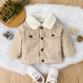 thumbnail image 5 of Winter Savings Clearance! Lindreshi Toddler Girl Coats and Jackets Clearance Infant Toddler Boys Girls Kid's Buttons Coat Plush Warm Casual Jacket Plush Thickened Cotton Jacket Corduroy Coat, 5 of 9
