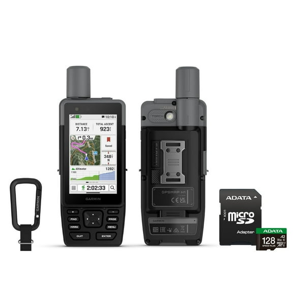 Garmin GPSMAP H1 Premium Handheld GPS Navigator Bundle with 128GB MicroSD Card (2-Item)