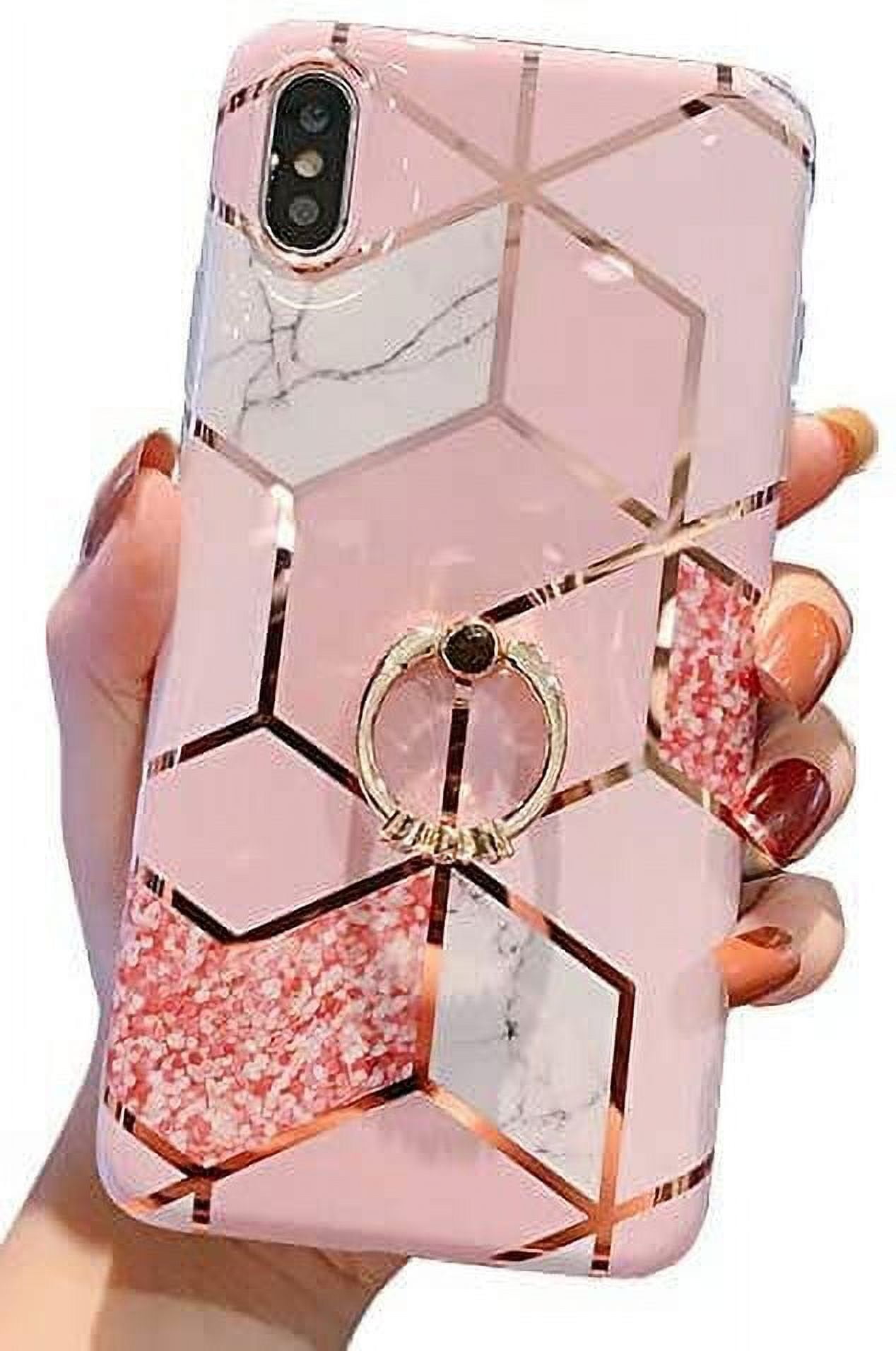 Compatible with iPhone XS Max Case,Flower Case Cute Fashion for Men Women  Girls with 360 Degree Rotating Ring Kickstand Soft TPU Shockproof Cover ...