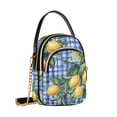 thumbnail image 7 of FORMRS Crossbody Bag for Women Quilted Travel Shoulder Cell Phone Purse with Chain Strap Handbag, Green Lemon Plaid, 7 of 7