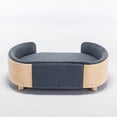 thumbnail image 6 of Pefilos 30" Pet Sofa for Indoors Dogs, Cat and Dog Bed with Solid Wood Legs and Bent Wood Back, Velvet Cushion, Dark Gray, 6 of 9