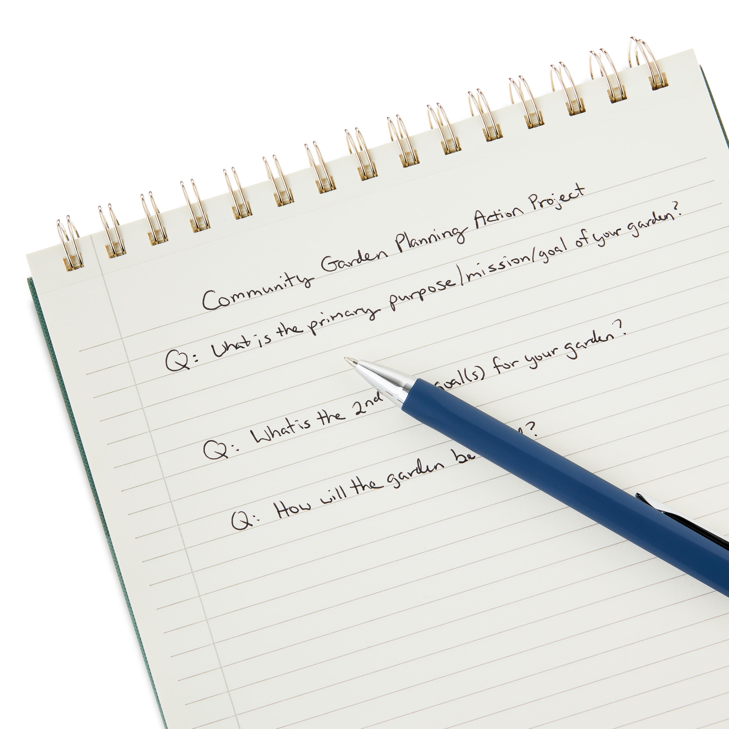 Pen+Gear Brand Green Journal,Top Spiral, 8" x 10.75",80 Perforated Ruled Sheets
