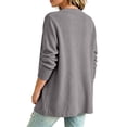 thumbnail image 4 of Dwellite Cotton Linen Cardigan for Women Lightweight V Neck Classic Button Front Breathable Stretch Relaxed Fit Casual Light Gray L, 4 of 6