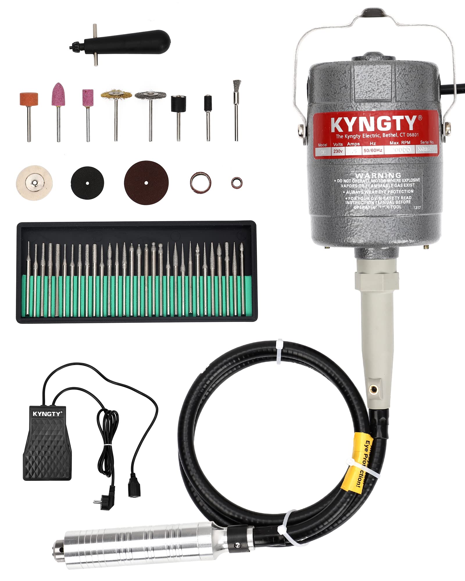 DSstyles 380W Flex Shaft Rotary Tool, 23000RPM Hanging Grinder Machine For Carving, Buffing