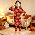 thumbnail image 2 of Miaoju Pumpkin Pajamas Set Jack O Lantern Print Long Sleeve Two Piece Top And Pants Ultra Soft Cozy Sleepwear Loungewear Holiday Gift Nightwear, 2 of 6