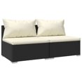 ALmi Patio Furniture Set 2 Piece with Cushions Poly Rattan Black