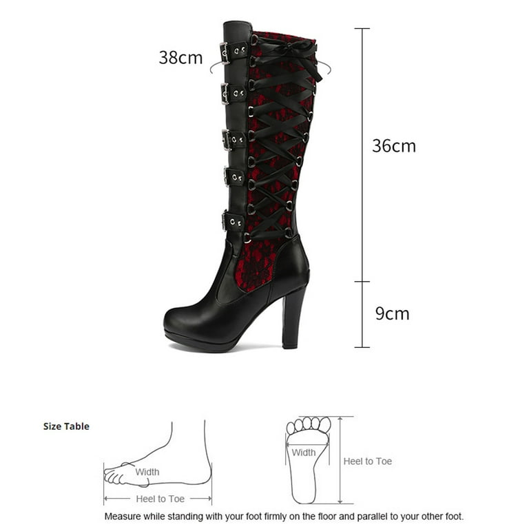 Hvyesh Knee High Boots Women Riding Booties Cosplay Cross Hvyesh Knee High Boots Women Riding Booties Cosplay Cross