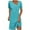 Sky Blue, variant on Plus Size Summer Dresses for Women 2025 Solid Color Short Sleeve Round-Neck Mid-Calf