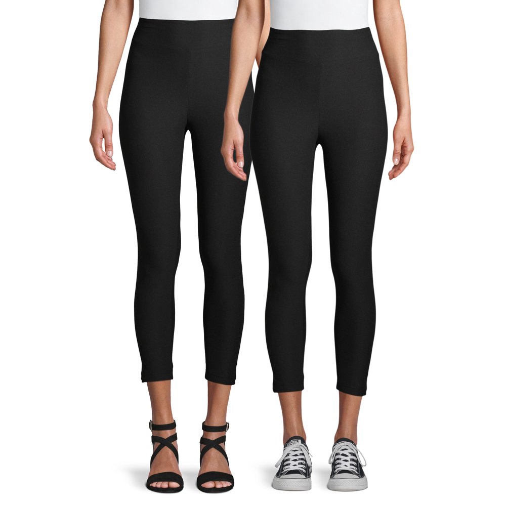 Time and Tru Time and Tru Women's Capri Leggings, 2Pack Walmart