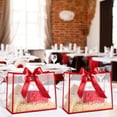 thumbnail image 7 of 12 Pcs Clear Plastic Gift Bags with Die Cut Handles Reusable Party Favor Bags with Ribbon for Father's Day Wedding Graduation Bridal Shower Baby Shower, 12 x 10 x 5''(Red), 7 of 7