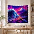 thumbnail image 5 of Ocean Waves Digital with Sunset Sunrise Massive Curling, Mystical Fantasy for Space Lovers, Galaxy Room Decor, Housewarming Gift, Tapestry Wall Hanging for Bedroom and Dorm, 5 of 7