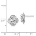 thumbnail image 2 of 10K White Gold Earring Button Women'S Cubic Zirconia CZ Round Clear 11.06 mm 11.03, 2 of 2