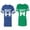 Men Royal / Women Green, variant on Old Beast Beauty Matching Couple Cotton Jerseys (Men Royal / Women Green) (Men M / Women M)