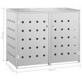 thumbnail image 4 of vidaXL Double Wheelie Bin Shed 240 L Stainless Steel, 4 of 5