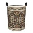 thumbnail image 2 of LNWH Laundry Basket, Native Indonesian Aztec Grey Art Pattern Foldable Laundry Hamper with Handles Waterproof, Medium Size, 2 of 8