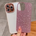thumbnail image 3 of Compatible with iPhone 14 Pro Max Glitter Bling Clear Case, Cute Soft Silicone Shockproof Case for Women Girls Plating Full Camera Protector Back Cover for iPhone 14 Pro Max 6.7'' Pink, 3 of 7