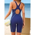 thumbnail image 6 of Sociala Splicing One Piece Athletic Swimsuit for Womens with Knee Length Sport Swimwear, 6 of 6