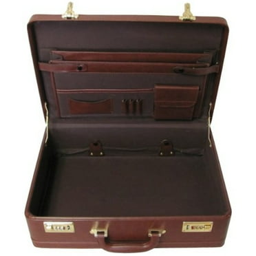 HomeStock Seaside Style Large Expandable Faux Leather Attach Case -Brown