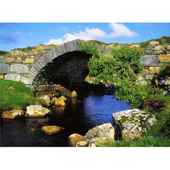Posterazzi DPI1803327LARGE River Owenwee Poisoned Glen Co Donegal Ireland - Bridge Over A River Poster Print by The Irish Image Collection, 34 x 24 - Large