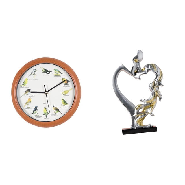 Reloj de pared de pareja melódica, figura decorativa colgante, adorno para dormitorio, cocina, boda, estantería, decoración de armario del hogar