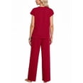 thumbnail image 3 of MINTREUS Two Piece Lounge Sets for Women Fall Short Sleeve Travel Vacation Outfits Set with Pocket and Wide Leg Pants, 3 of 8