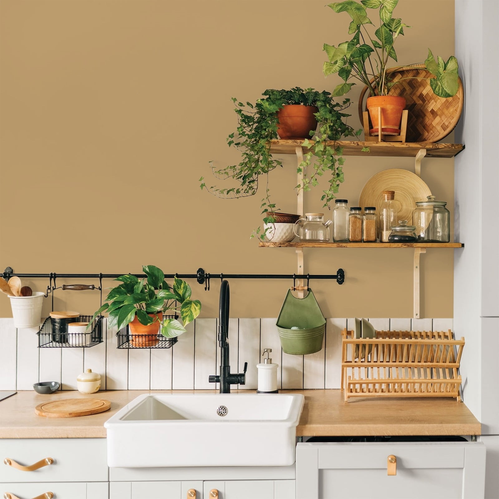 Glidden Glidden Kitchen Bath and Laundry Golden Granola / Beige, Eggshell Interior Paint with Primer, 1 Gallon