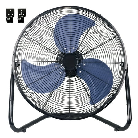 High Velocity Industrial 20" Floor Fan, Heavy Duty 3-Speed Metal Cradle Fans with 360° Tilt for Workshop, Warehouse, Garage, Factory and Basement