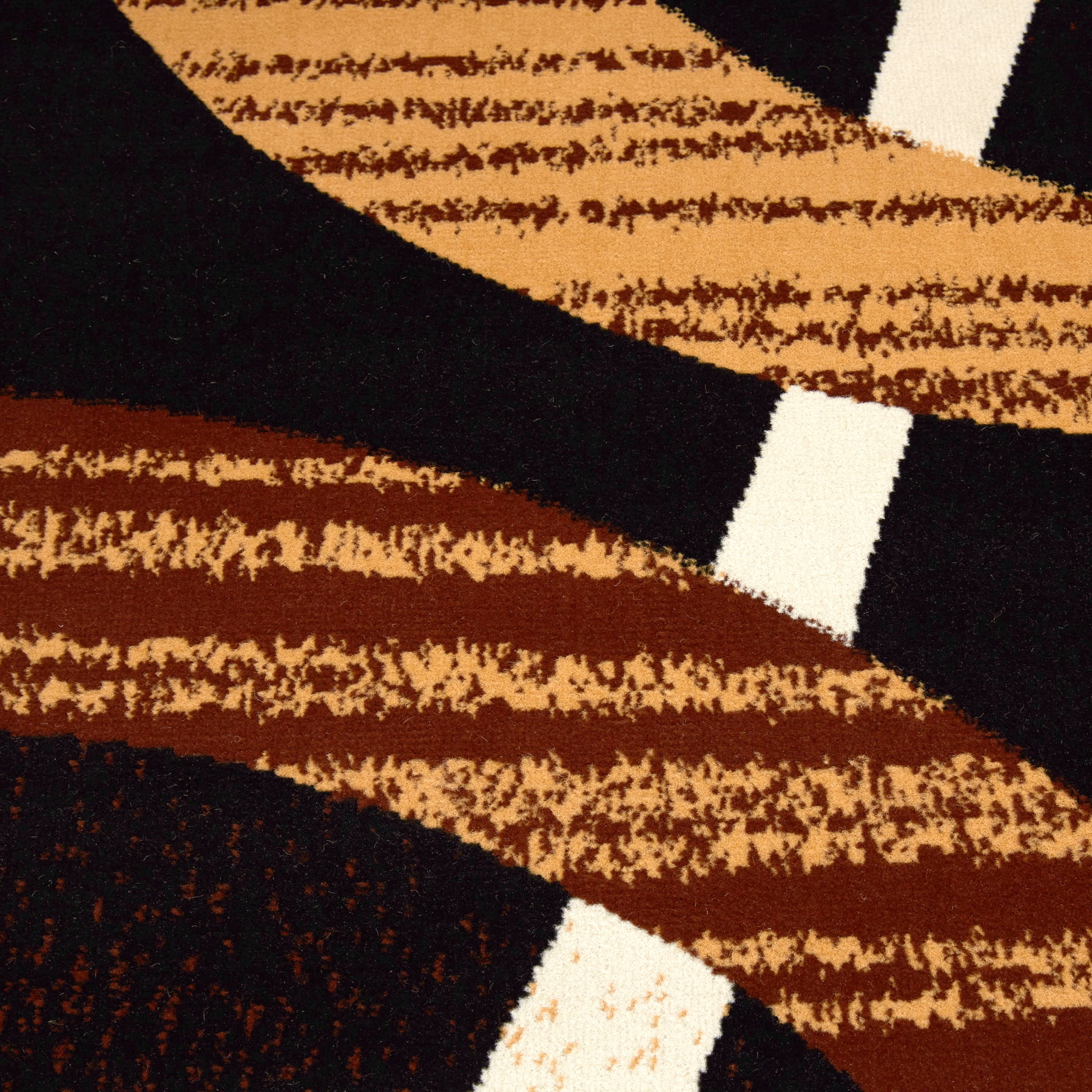 Home Dynamix Premium Indus Contemporary Geometric Runner Area Rug, Black/Brown, 1'9"x7'2"