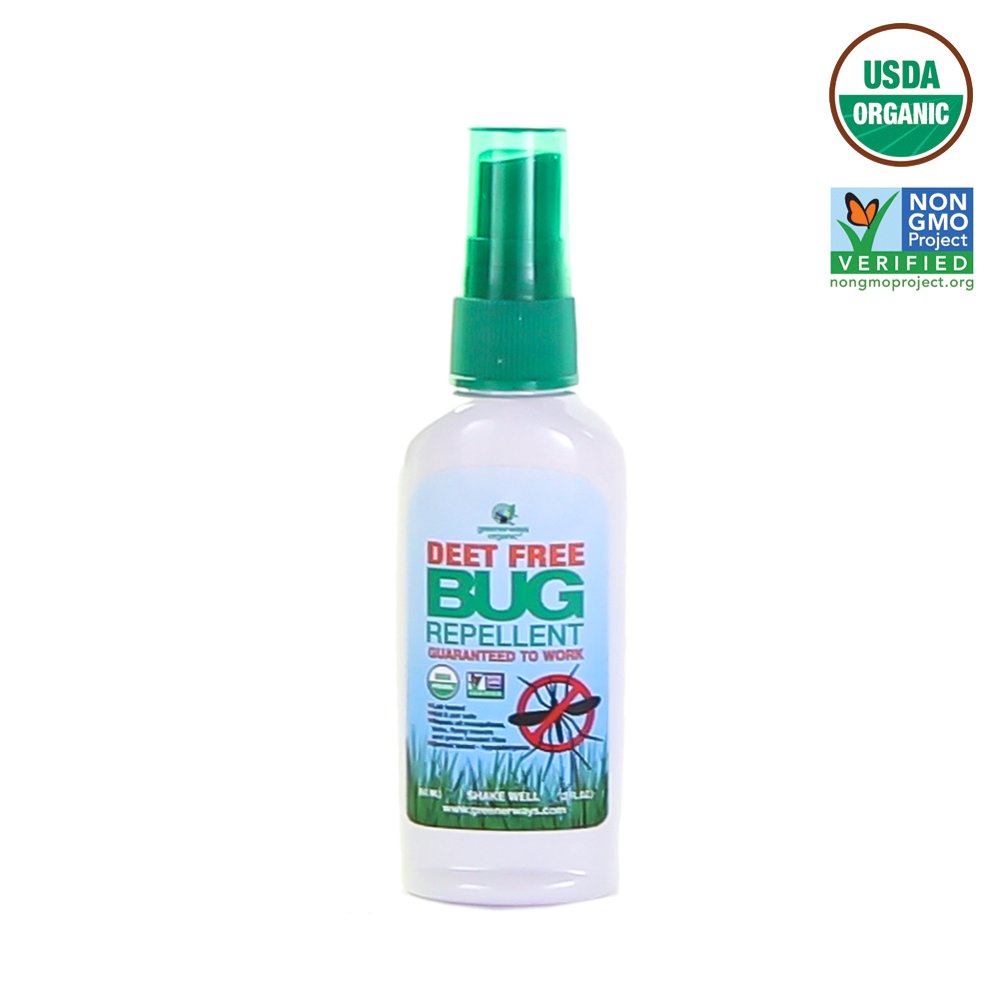 Greenerways Organic Mosquito Insect Repellent Travel Size, Premium, USDA Organic, DEETFREE