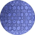 thumbnail image 1 of Ahgly Company Machine Washable Indoor Round Oriental Blue Industrial Area Rugs, 6' Round, 1 of 4