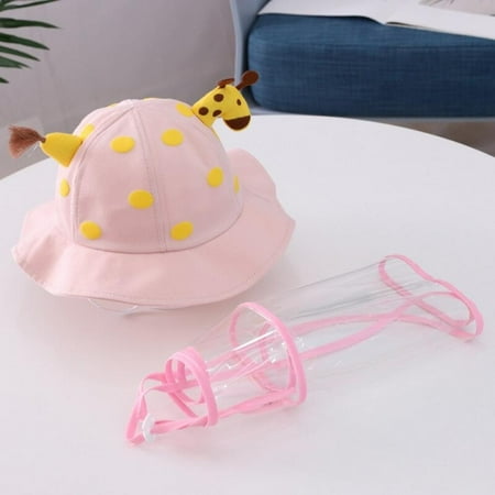 

Xinhuaya Baby Anti-Droplet Saliva Empty Top Hat Anti-Virus Mask Safety Face Protection Proof Mask UV Protection Sun Hat Pink