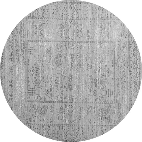 Ahgly Company Indoor Round Persian Gray Traditional Area Rugs, 5' Round