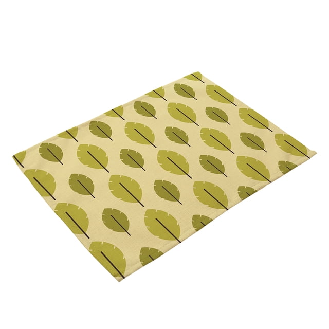 Mantel individual de lino y algodón con impresión de almohadilla resistente al calor para decoración de tapete de mesa de comedor (MC0002-5)