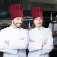 thumbnail image 5 of Yjmei 2 Gorros de Chef para Adultos, Gorro de Chef Rojo para Hombres y Mujeres, Gorro de Cocina Ajustable con Elástico, Gorro de Chef Profesional Reutilizable, 5 of 5